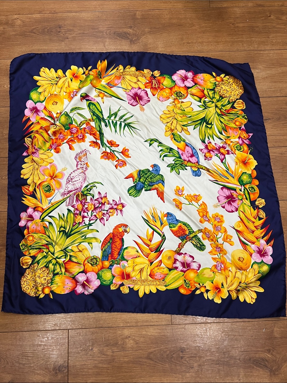 Harrods Silk Birds of Paradise Scarf